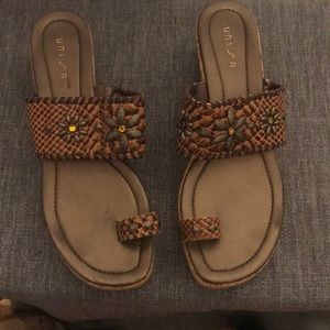 Unisa Cork Snakeskin embellished Sandal